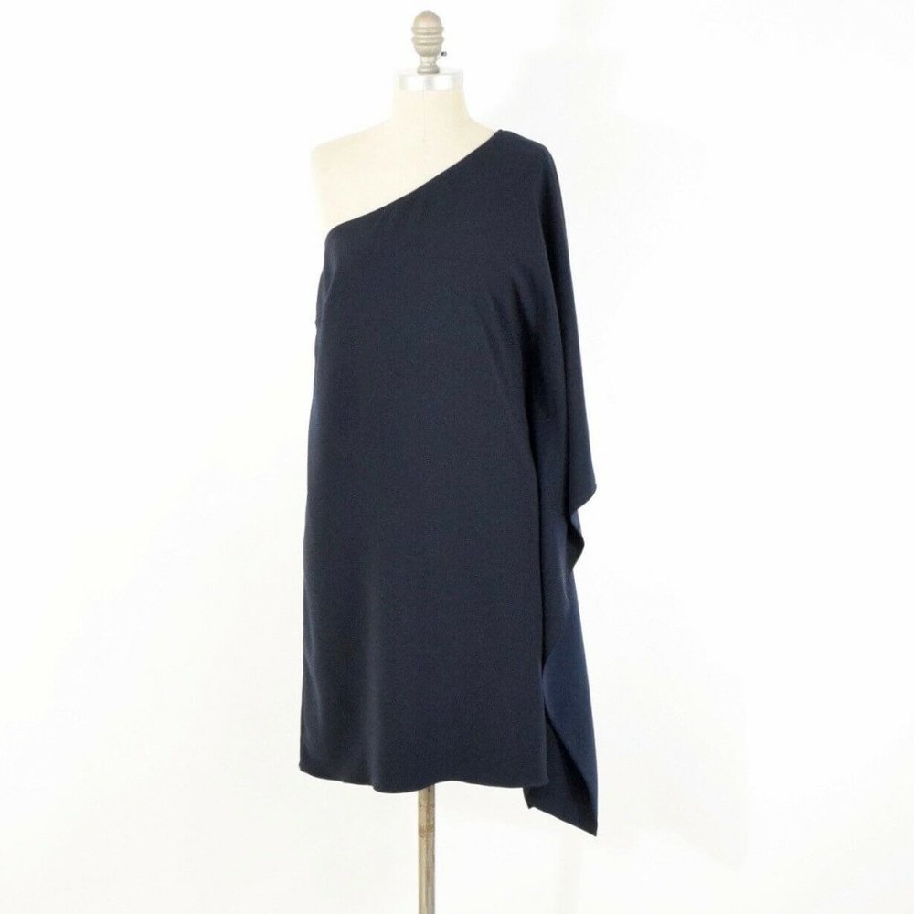 JAYGODFREY One-Shoulder Navy Dress